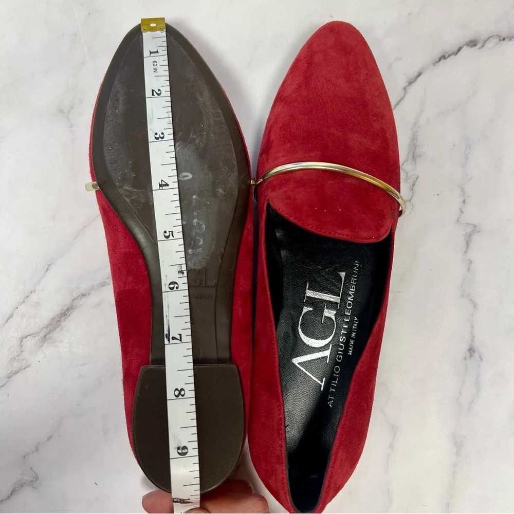 AGL Attilio Giusti Leombruni Red Suede Slip On Casual Womens Shoe Size 36 - Picture 15 of 17